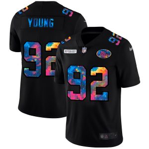 Impressive San Francisco 49ers #92 Chase Young Men's Multi-Color Black 2020 NFL Crucial Catch Vapor Untouchable Limited Jersey