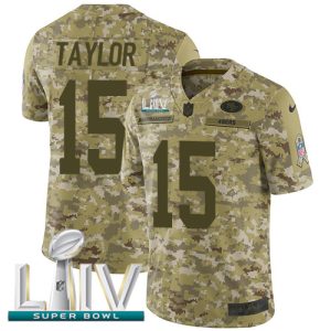 Delightful 49ers #15 Trent Taylor Camo Super Bowl LIV 2020 Men's Stitched NFL Limited 2018 Salute To Service Jersey