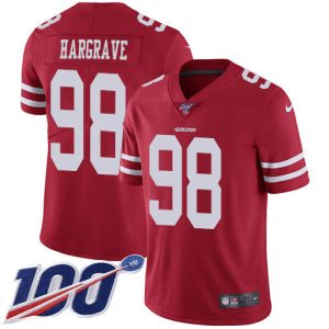 Impressive 49ers #98 Javon Hargrave Red Team Color Men's Stitched NFL 100th Season Vapor Limited Jersey