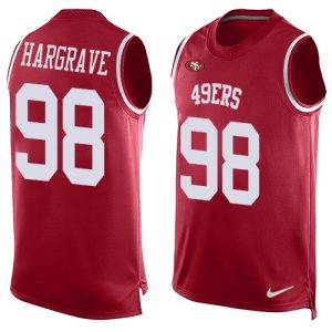 Finest 49ers #98 Javon Hargrave Red Team Color Men's Stitched NFL Limited Tank Top Jersey