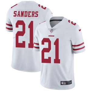 Outstanding 49ers #21 Deion Sanders White Men's Stitched NFL Vapor Untouchable Limited Jersey
