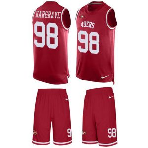 Delightful 49ers #98 Javon Hargrave Red Team Color Men's Stitched NFL Limited Tank Top Suit Jersey