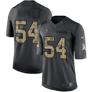 High - quality 49ers #54 Fred Warner Black Men's Stitched NFL Limited 2016 Salute to Service Jersey