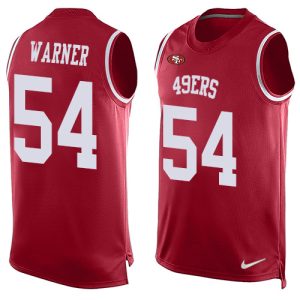 Premium 49ers #54 Fred Warner Red Team Color Men's Stitched NFL Limited Tank Top Jersey