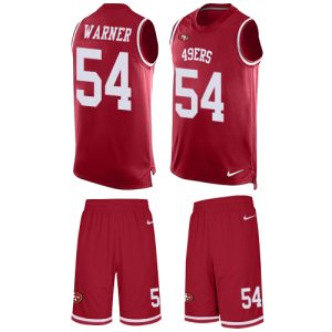 High - quality 49ers #54 Fred Warner Red Team Color Men's Stitched NFL Limited Tank Top Suit Jersey