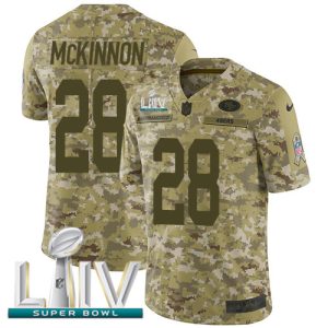 High - quality 49ers #28 Jerick McKinnon Camo Super Bowl LIV 2020 Men's Stitched NFL Limited 2018 Salute To Service Jersey