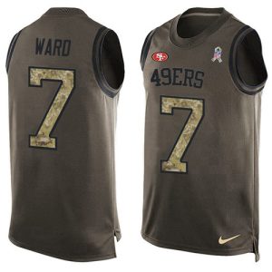 Exceptional 49ers #7 Charvarius Ward Green Men's Stitched NFL Limited Salute To Service Tank Top Jersey