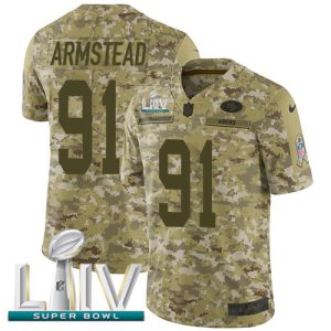 Impressive 49ers #91 Arik Armstead Camo Super Bowl LIV 2020 Men's Stitched NFL Limited 2018 Salute To Service Jersey