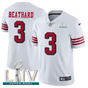 Amazing 49ers #3 C.J. Beathard White Super Bowl LIV 2020 Rush Men's Stitched NFL Vapor Untouchable Limited Jersey