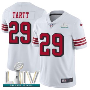 Impressive 49ers #29 Jaquiski Tartt White Super Bowl LIV 2020 Rush Men's Stitched NFL Vapor Untouchable Limited Jersey