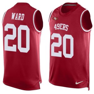 Superb 49ers #20 Jimmie Ward Red Team Color Men's Stitched NFL Limited Tank Top Jersey
