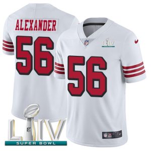 Impressive 49ers #56 Kwon Alexander White Super Bowl LIV 2020 Rush Men's Stitched NFL Vapor Untouchable Limited Jersey