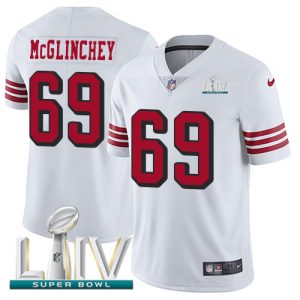 High - quality 49ers #69 Mike McGlinchey White Super Bowl LIV 2020 Rush Men's Stitched NFL Vapor Untouchable Limited Jersey
