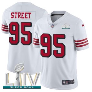 Premium 49ers #95 Kentavius Street White Super Bowl LIV 2020 Rush Men's Stitched NFL Vapor Untouchable Limited Jersey