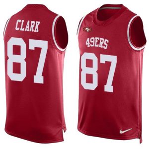 Finest 49ers #87 Dwight Clark Red Team Color Men's Stitched NFL Limited Tank Top Jersey