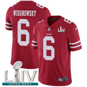 High - quality 49ers #6 Mitch Wishnowsky Red Super Bowl LIV 2020 Team Color Men's Stitched NFL Vapor Untouchable Limited Jersey