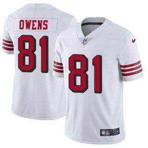Premium 49ers #81 Terrell Owens White Rush Men's Stitched NFL Vapor Untouchable Limited Jersey