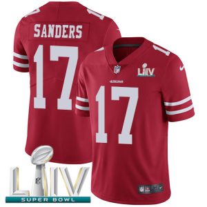 Finest 49ers #17 Emmanuel Sanders Red Super Bowl LIV 2020 Team Color Men's Stitched NFL Vapor Untouchable Limited Jersey