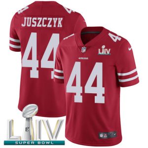 Outstanding 49ers #44 Kyle Juszczyk Red Super Bowl LIV 2020 Team Color Men's Stitched NFL Vapor Untouchable Limited Jersey
