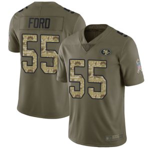 Superb 49ers #55 Dee Ford Olive/Camo Men's Stitched NFL Limited 2017 Salute To Service Jersey