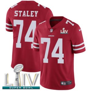 Premium 49ers #74 Joe Staley Red Super Bowl LIV 2020 Team Color Men's Stitched NFL Vapor Untouchable Limited Jersey
