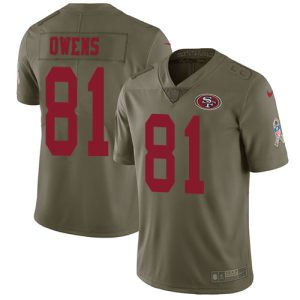 Amazing 49ers #81 Terrell Owens Olive Men's Stitched NFL Limited 2017 Salute to Service Jersey