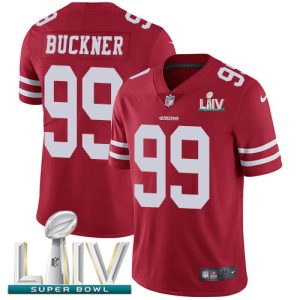 Amazing 49ers #99 DeForest Buckner Red Super Bowl LIV 2020 Team Color Men's Stitched NFL Vapor Untouchable Limited Jersey