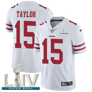 Premium 49ers #15 Trent Taylor White Super Bowl LIV 2020 Men's Stitched NFL Vapor Untouchable Limited Jersey