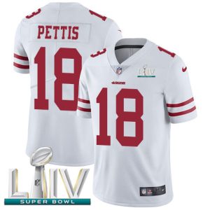 High - quality 49ers #18 Dante Pettis White Super Bowl LIV 2020 Men's Stitched NFL Vapor Untouchable Limited Jersey