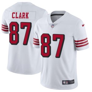 Superb 49ers #87 Dwight Clark White Rush Men's Stitched NFL Vapor Untouchable Limited Jersey