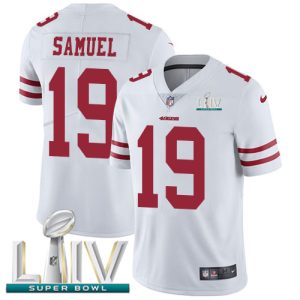 Delightful 49ers #19 Deebo Samuel White Super Bowl LIV 2020 Men's Stitched NFL Vapor Untouchable Limited Jersey