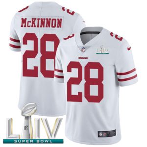 High - quality 49ers #28 Jerick McKinnon White Super Bowl LIV 2020 Men's Stitched NFL Vapor Untouchable Limited Jersey
