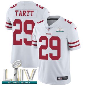 Outstanding 49ers #29 Jaquiski Tartt White Super Bowl LIV 2020 Men's Stitched NFL Vapor Untouchable Limited Jersey