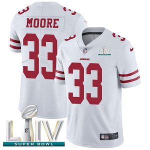 Fantastic 49ers #33 Tarvarius Moore White Super Bowl LIV 2020 Men's Stitched NFL Vapor Untouchable Limited Jersey
