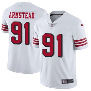 Impressive 49ers #91 Arik Armstead White Rush Men's Stitched NFL Vapor Untouchable Limited Jersey