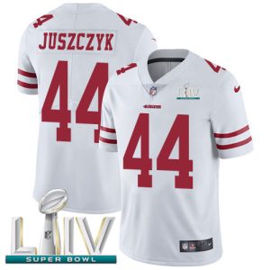 Premium 49ers #44 Kyle Juszczyk White Super Bowl LIV 2020 Men's Stitched NFL Vapor Untouchable Limited Jersey