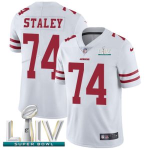 High - quality 49ers #74 Joe Staley White Super Bowl LIV 2020 Men's Stitched NFL Vapor Untouchable Limited Jersey