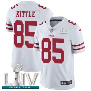 Amazing 49ers #85 George Kittle White Super Bowl LIV 2020 Men's Stitched NFL Vapor Untouchable Limited Jersey