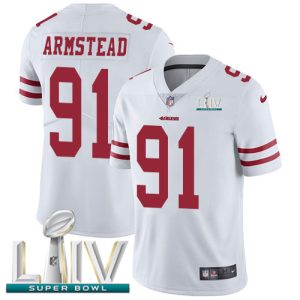 Superb 49ers #91 Arik Armstead White Super Bowl LIV 2020 Men's Stitched NFL Vapor Untouchable Limited Jersey