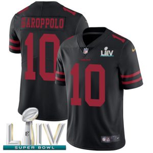 Superb 49ers #10 Jimmy Garoppolo Black Super Bowl LIV 2020 Alternate Men's Stitched NFL Vapor Untouchable Limited Jersey
