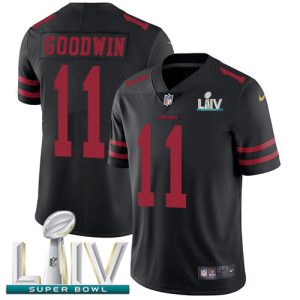 Fantastic 49ers #11 Marquise Goodwin Black Super Bowl LIV 2020 Alternate Men's Stitched NFL Vapor Untouchable Limited Jersey