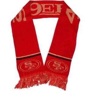 Premium San Francisco 49ers Ladies Metallic Thread Scarf Red