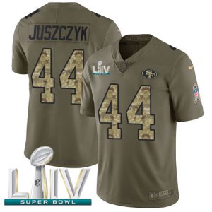 Delightful 49ers #44 Kyle Juszczyk Olive/Camo Super Bowl LIV 2020 Men's Stitched NFL Limited 2017 Salute To Service Jersey