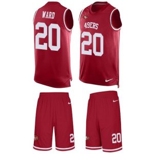 High - quality 49ers #20 Jimmie Ward Red Team Color Men's Stitched NFL Limited Tank Top Suit Jersey