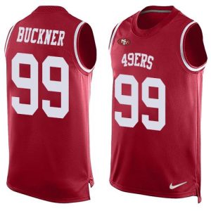 Premium 49ers #99 DeForest Buckner Red Team Color Men's Stitched NFL Limited Tank Top Jersey