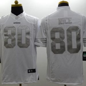Finest 49ers #80 Jerry Rice White Men's Stitched NFL Limited Platinum Jersey