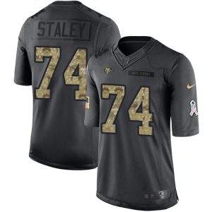 Fantastic 49ers #74 Joe Staley Black Men's Stitched NFL Limited 2016 Salute to Service Jersey
