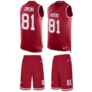 Finest 49ers #81 Terrell Owens Red Team Color Men's Stitched NFL Limited Tank Top Suit Jersey