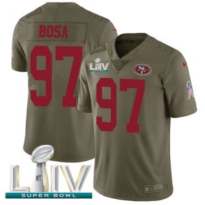 Premium 49ers #97 Nick Bosa Olive Super Bowl LIV 2020 Men's Stitched NFL Limited 2017 Salute To Service Jersey