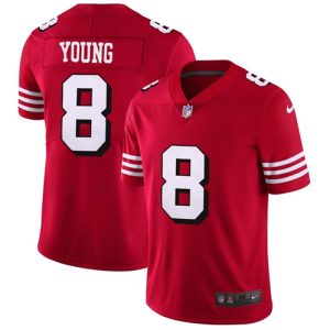 Superb 49ers #8 Steve Young Red Team Color Men's Stitched NFL Vapor Untouchable Limited II Jersey